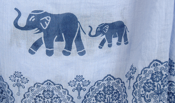 Elegant Elephant Short Drape Poncho in Pale Blue