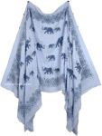 Elegant Elephant Short Drape Poncho in Pale Blue