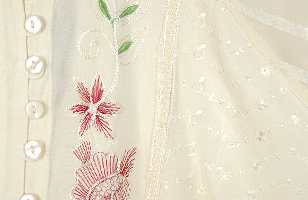 Alabaster Amour Embroidered Short Top