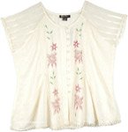 Alabaster Amour Embroidered Short Top