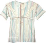 Free Size Cotton Beach Cover Up with Crochet and Tie-Up Waist [4892]