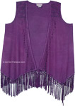 Forest Green Western Rodeo Vest with Embroidery and Fringes