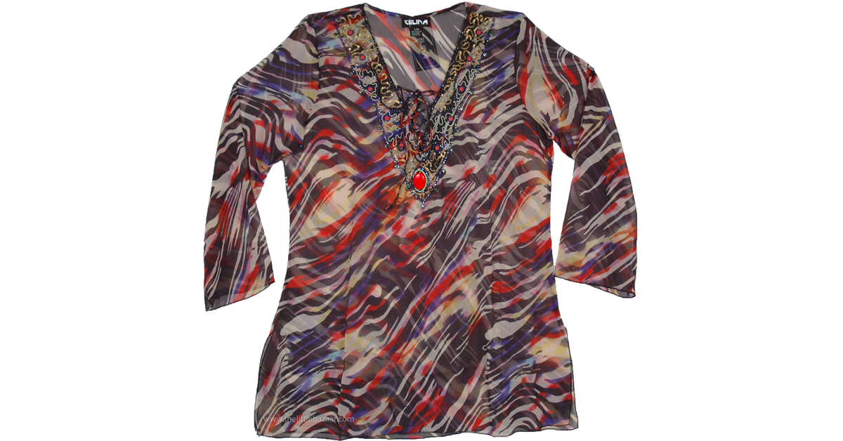 sheer tunic shirt