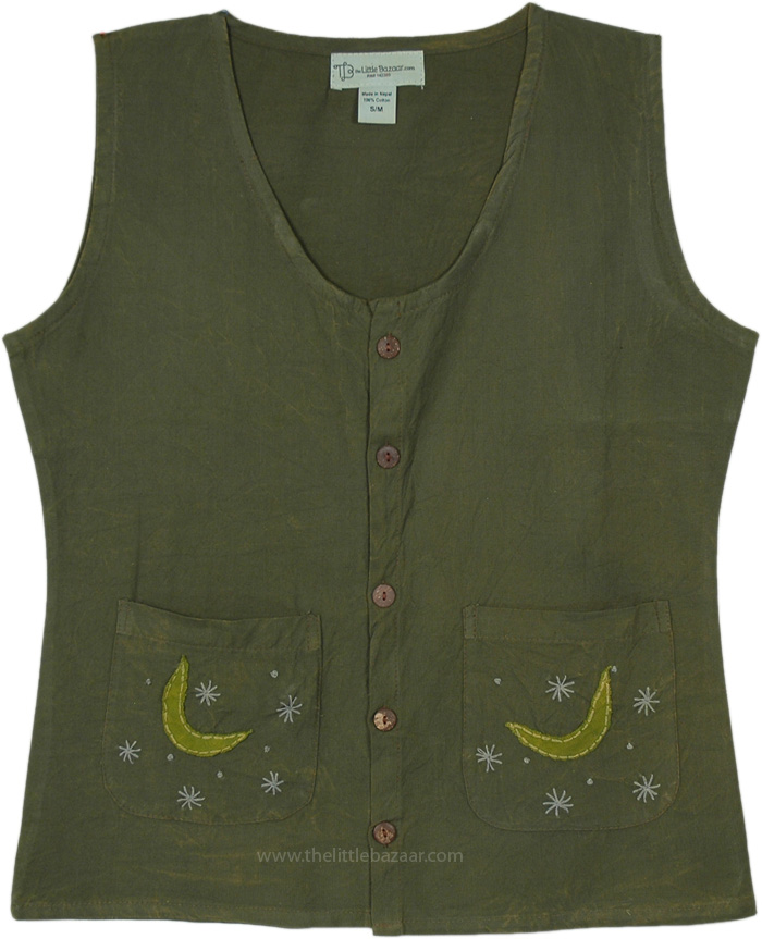 Green Moon Selenophile Cotton Vest