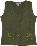 Green Moon Selenophile Cotton Vest