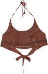 Vintage Summer Style Crop Top in Brown [5186]