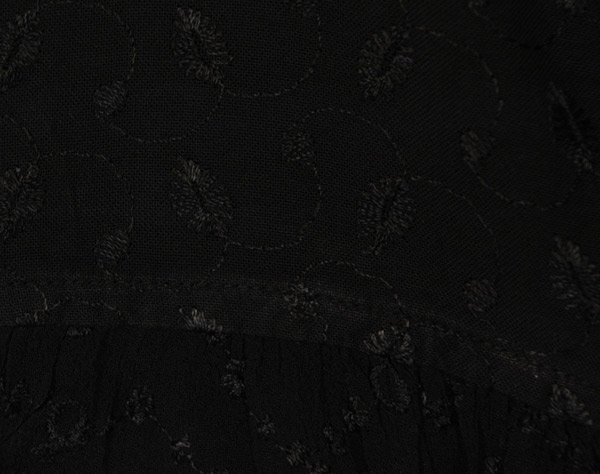 Nocturnal Black Crop Top Boho Blouse