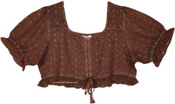 Woodland Dream Brown Boho Blouse
