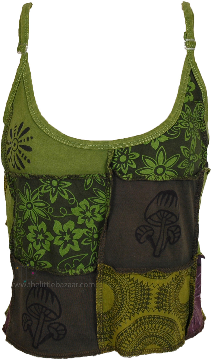 Moss Meadow Patchwork Hippie Tank