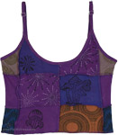 Creative Purple Patchwork Hippie Cami Tank