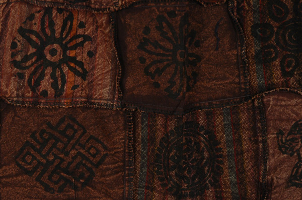 Rustic Earth Tone Halter Patchwork Crop Top