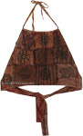 Rustic Earth Tone Halter Patchwork Crop Top