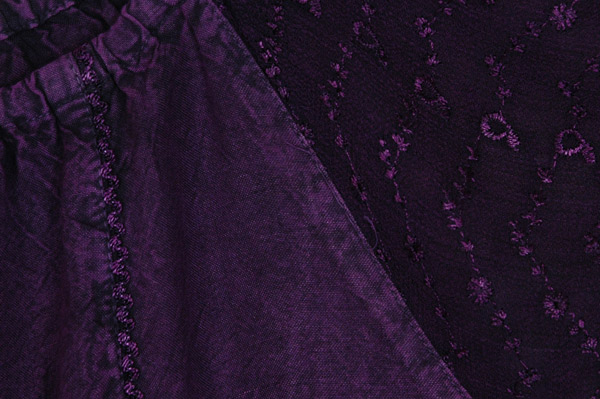 Deep Amethyst Eyelet Peasant Womens Blouse