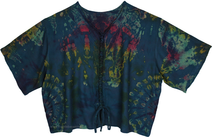 Rainforest Tie Dye Cap Sleeve Short Top