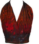 Tie Dye Burgundy Casual Summer Boho Top [5362]