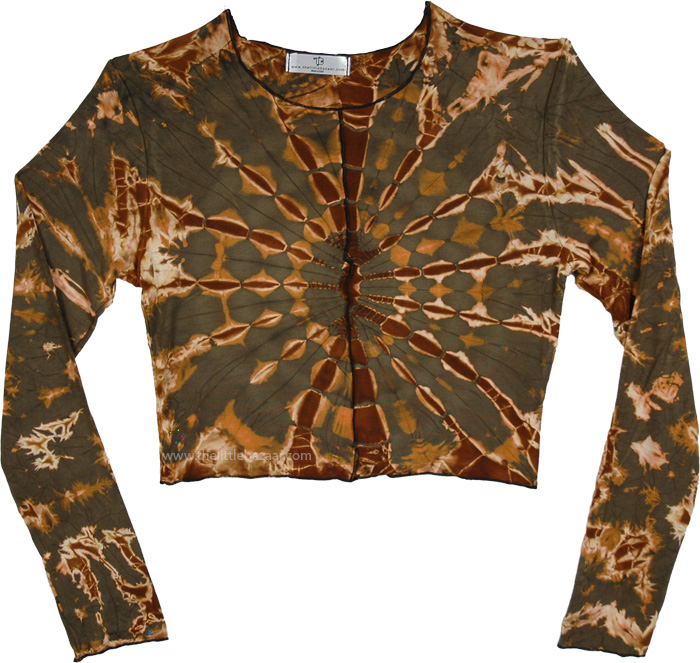Olive Earth Scoop Neck Jersey Full Sleeves Top