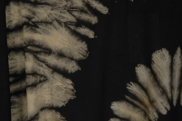 Black Cream Tie Dye Boho Poncho Tunic Top