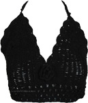 Midnight Crochet Dreams Halter Crop Top