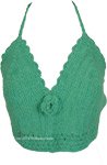 Emerald Echo Boho Crochet Bralette Top