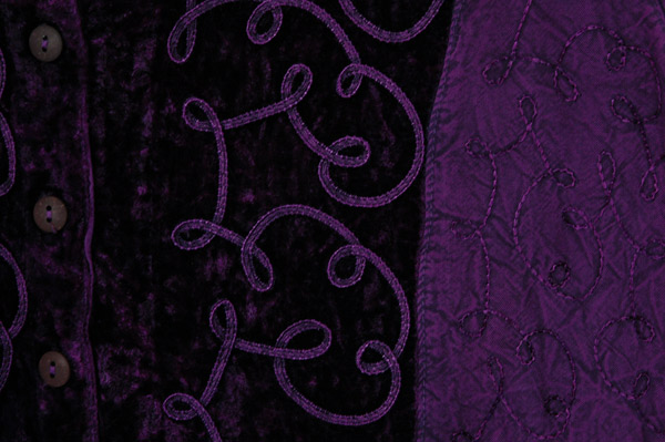 Amethyst Velvet Trumpet Sleeve Medieval Blouse