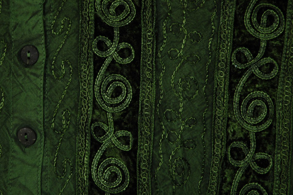 Chalet Green Waist Length Embroidered Top