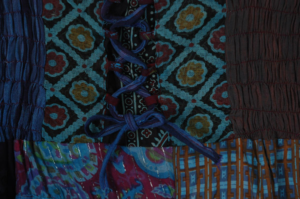 Blue Tinsel Cotton Patchwork Smocked Top