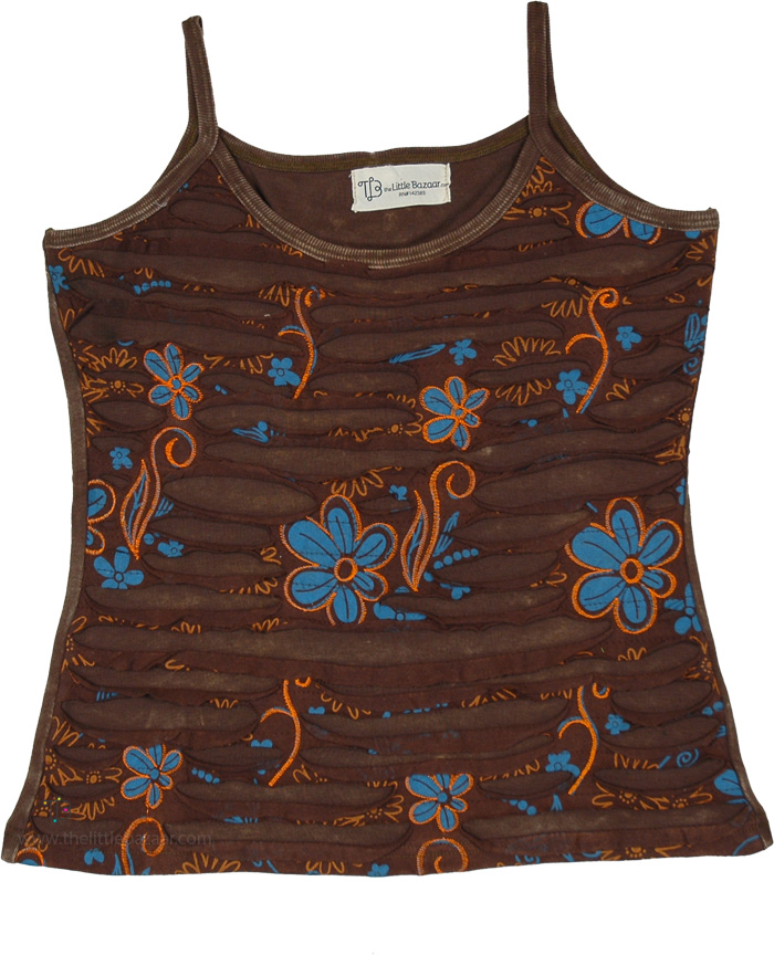 Cocoa Bloom Razor Cut Ribbed Cotton Tank Top