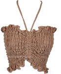 Mocha Sands Cinched Smocked Halter Tube Top