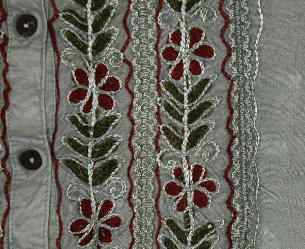 Washed Sage Folk Art Boho Vest Top