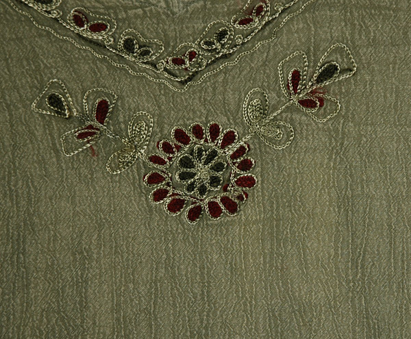 Moss Green Embroidered Longline Crop Top