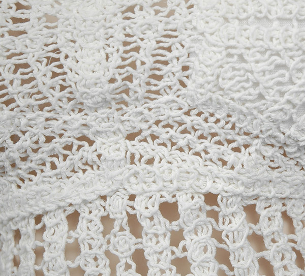 Dove White Boho Crochet Knit Bikini Top