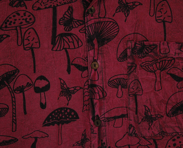 Enchanted Mushroom Cotton Button-Down Shirt