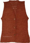Hand Crocheted Sleeveless Cardigan Vest