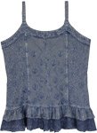Vintage Summer Style Adjustable Strap Top in Washed Indigo [6091]