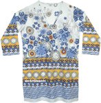 Greek Vacation Printed Cotton Tunic Top