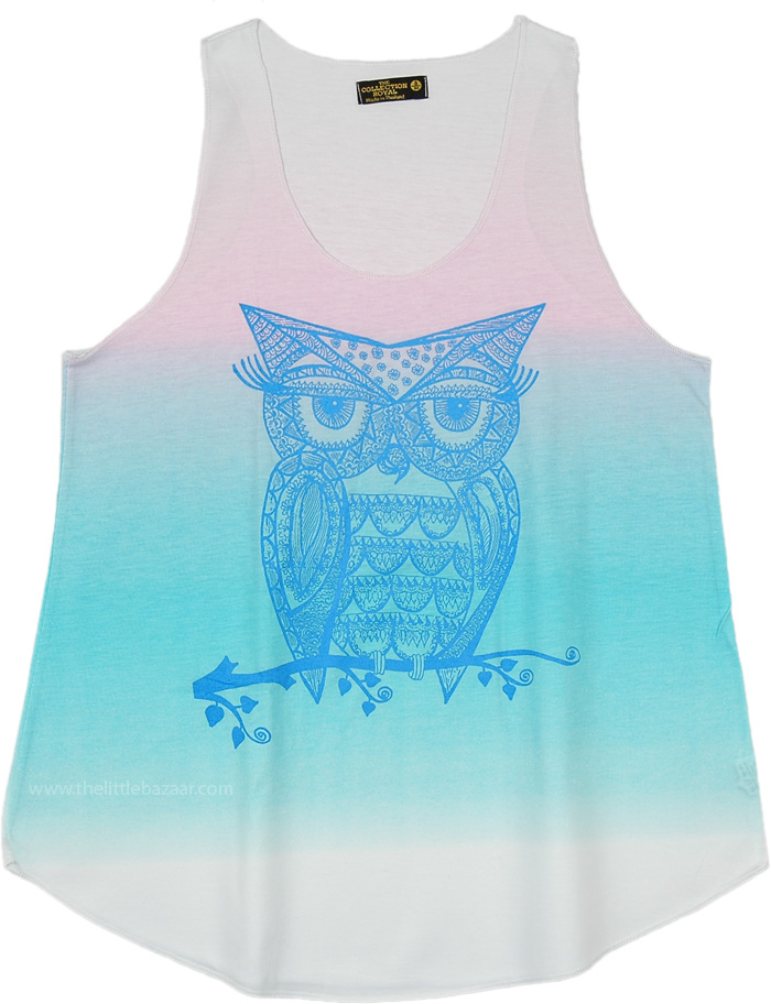 Mystic Owl Tank Top in Summer Beach Pastel