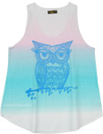 Mystic Owl Tank Top in Summer Beach Pastel