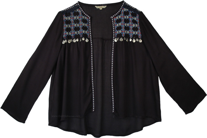 Congo Brown Embroidered Tunic Top