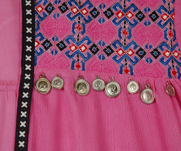 Pretty Pink Boho Embroidered Shrug Open Tunic with Coins