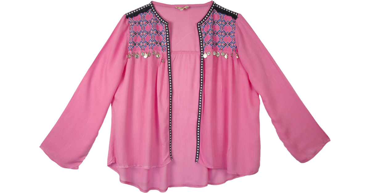 pink boho shirt