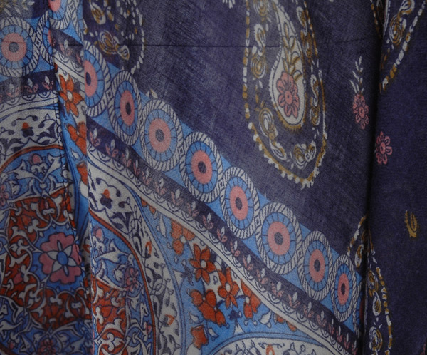 One Size Terracotta Paisley Kimono Cape Drape