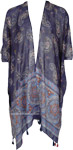 One Size Terracotta Paisley Kimono Cape Drape