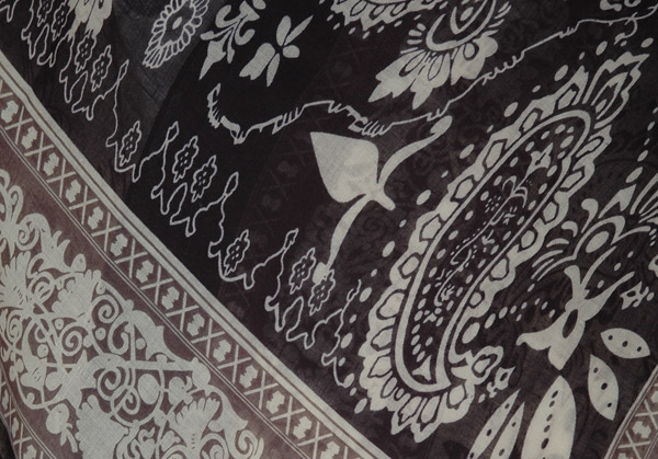 Black and Cream Paisley Kimono Beach Cape