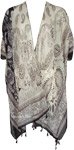 Black and Cream Paisley Kimono Beach Cape