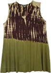 Jungle Gypsy Brown Green Sleeveless Top