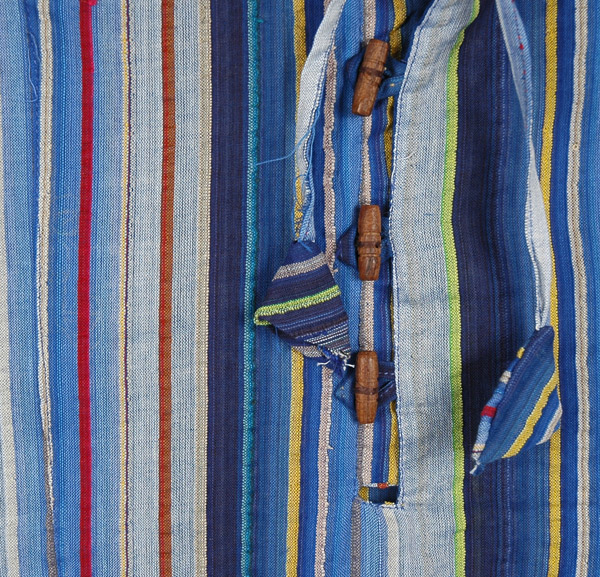 Cool Blue Striped Cotton Hooded Unisex Bohemian Shirt