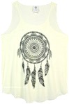 White Tunic Top with Embroidery and Boho Tassels