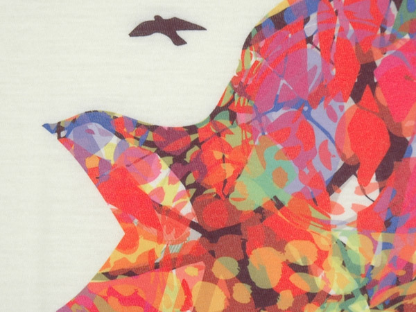Sleeveless White Tank Top with Graphic Bird Print