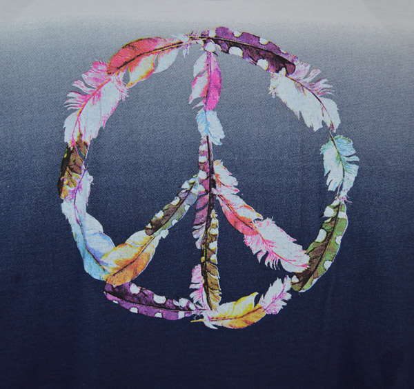 Peace Feathers Graphic Hippie Tank Top in Dual Shade