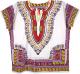 3X Traditional African Print Cotton Tunic in White [7648]
